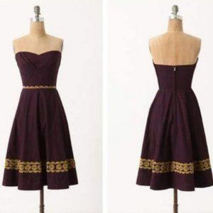 Anthropologie Girls from Savoy Aubergine Sky Plum Purple Semi Formal Date Night